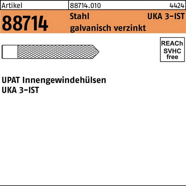 Innengewindehülse R 88714 UKA IST M6x 75 Stahl galv.verz. 10St. UPAT