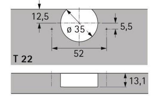 HETTICH Scharniertopf Selekta zum Anschrauben 52x5,5mm vernickelt-3