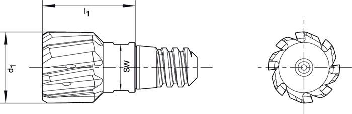 Wechselkopfreibahle XR06 D.40mm VHM m.IK drallgenutet BECK-5