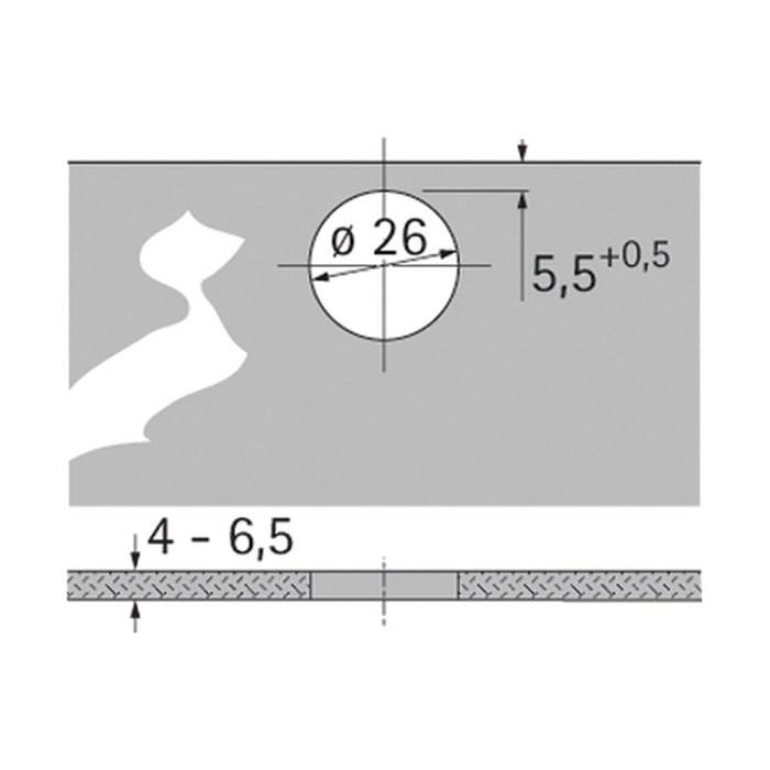 Intermat Glastürscharnier (Intermat 9904), vorliegend, Öffnungswinkel 95GRAD-2