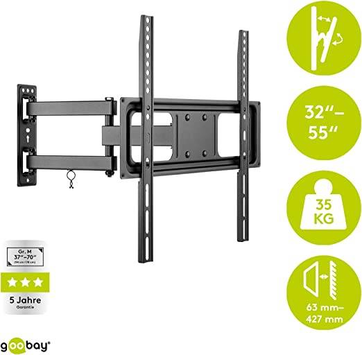 Goobay 49744 TV-Wandhalterung Basic FULLMOTION 81 cm (32") - 140 cm (55") neigbar & schwenkbar, VESA 400x400, 35 kg-1