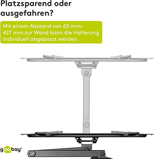 Goobay 49744 TV-Wandhalterung Basic FULLMOTION 81 cm (32") - 140 cm (55") neigbar & schwenkbar, VESA 400x400, 35 kg-4