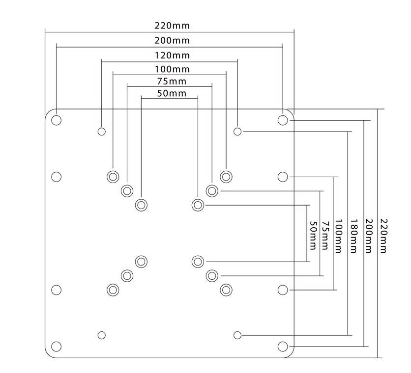 Goobay 63267 VESA-Adapter für TV-Wandhalterung, VESA-Adapterplatte erweitert Halterung auf 200x200 mm, bis 30 kg Schwarz-6