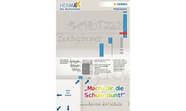 HERMA Maßtabelle für Buchschoner HERMÄX (2813)-0