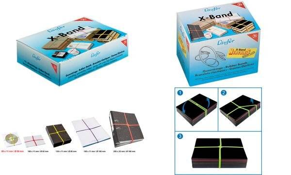 Gummibänder X-Band 100x11mm/65mm bunt sortiert 100g-1