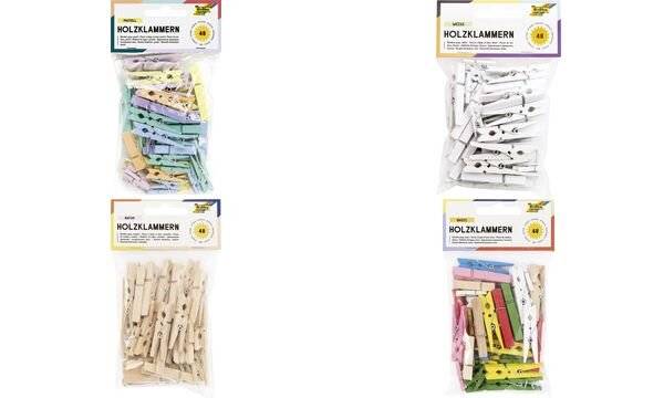 folia Holzklammern, natur, 3 Größen sortiert (57906267)-1