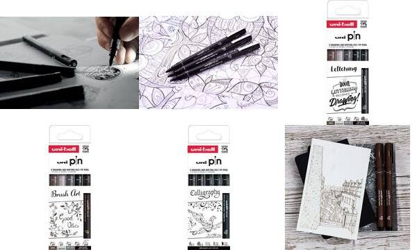 uni-ball Fineliner PIN PF "Brush Art", 5er Set-1