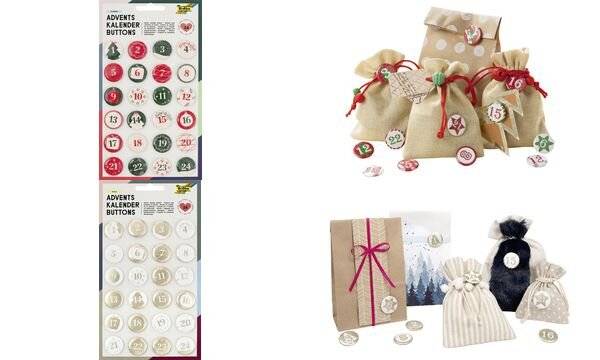 folia Adventskalender "Buttons", aus Blech, 1 - 24 (57906214)-1