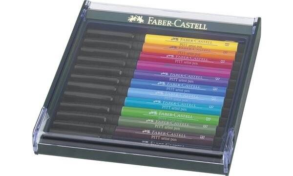 FABER-CASTELL Tuschestift PITT artist pen, 12er Etui Basic (5660900)-0