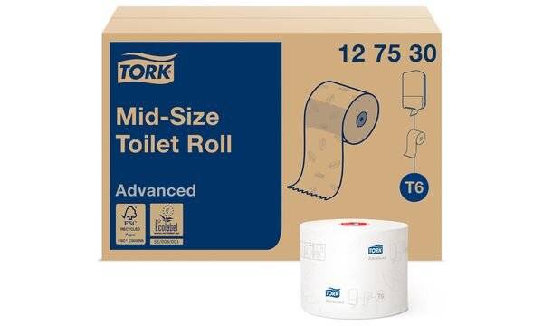 TORK Midirollen-Toilettenpapier, 2-lagig, weiß, 100 m (6700086)-0