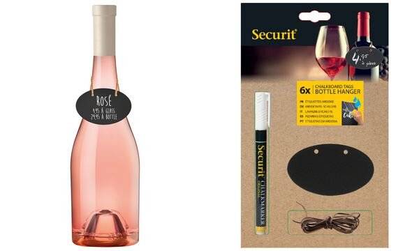Securit Flaschenhals-Etiketten, oval, mit Kordel, schwarz (70020462)-0