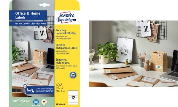Universal-Etiketten RC A4 105x74mm 10 Bogen/80 Etiketten naturweiß-3