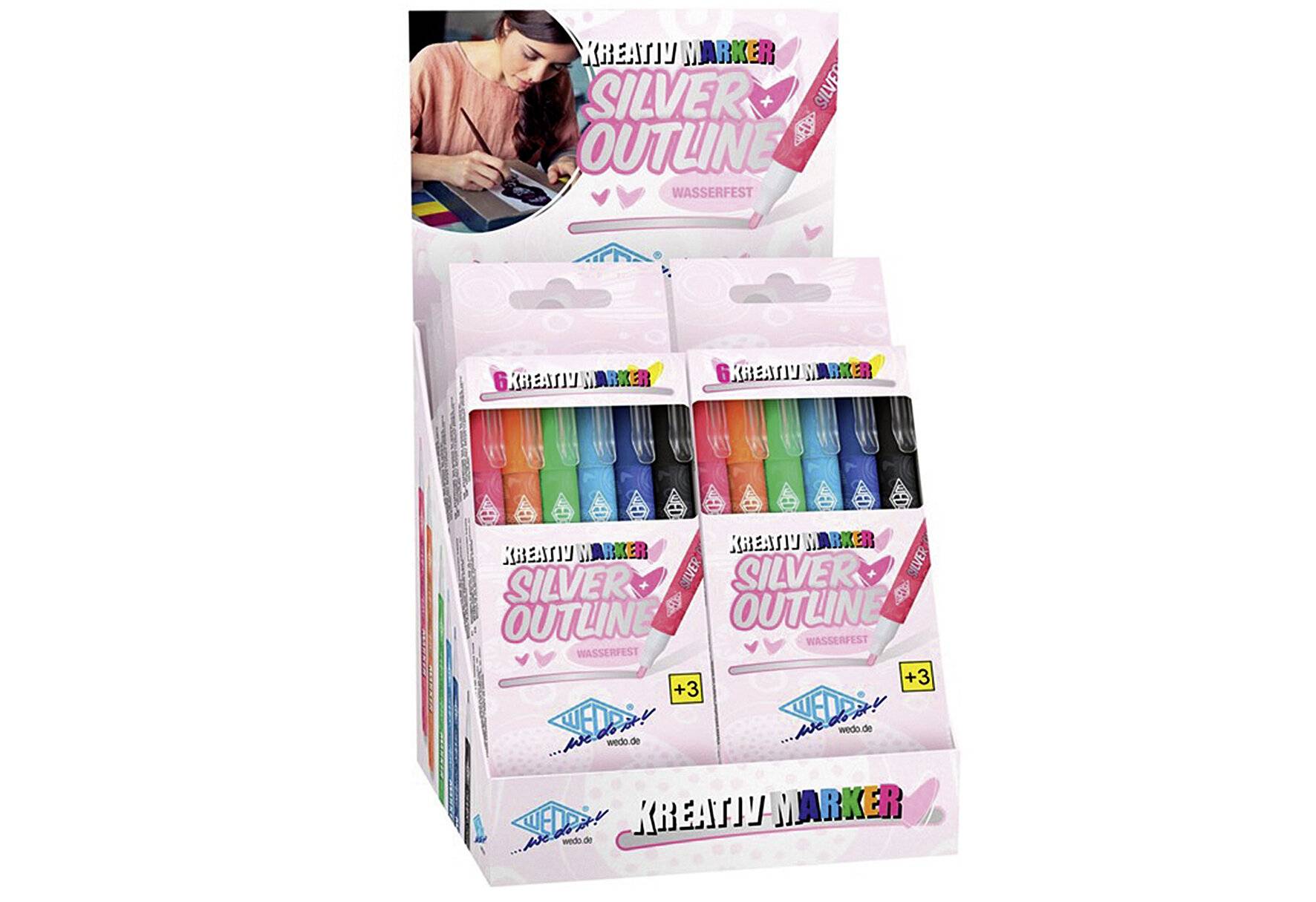 WEDO Kreativmarker SILVER + OUTLINE, 6er Etui (62600698)-2