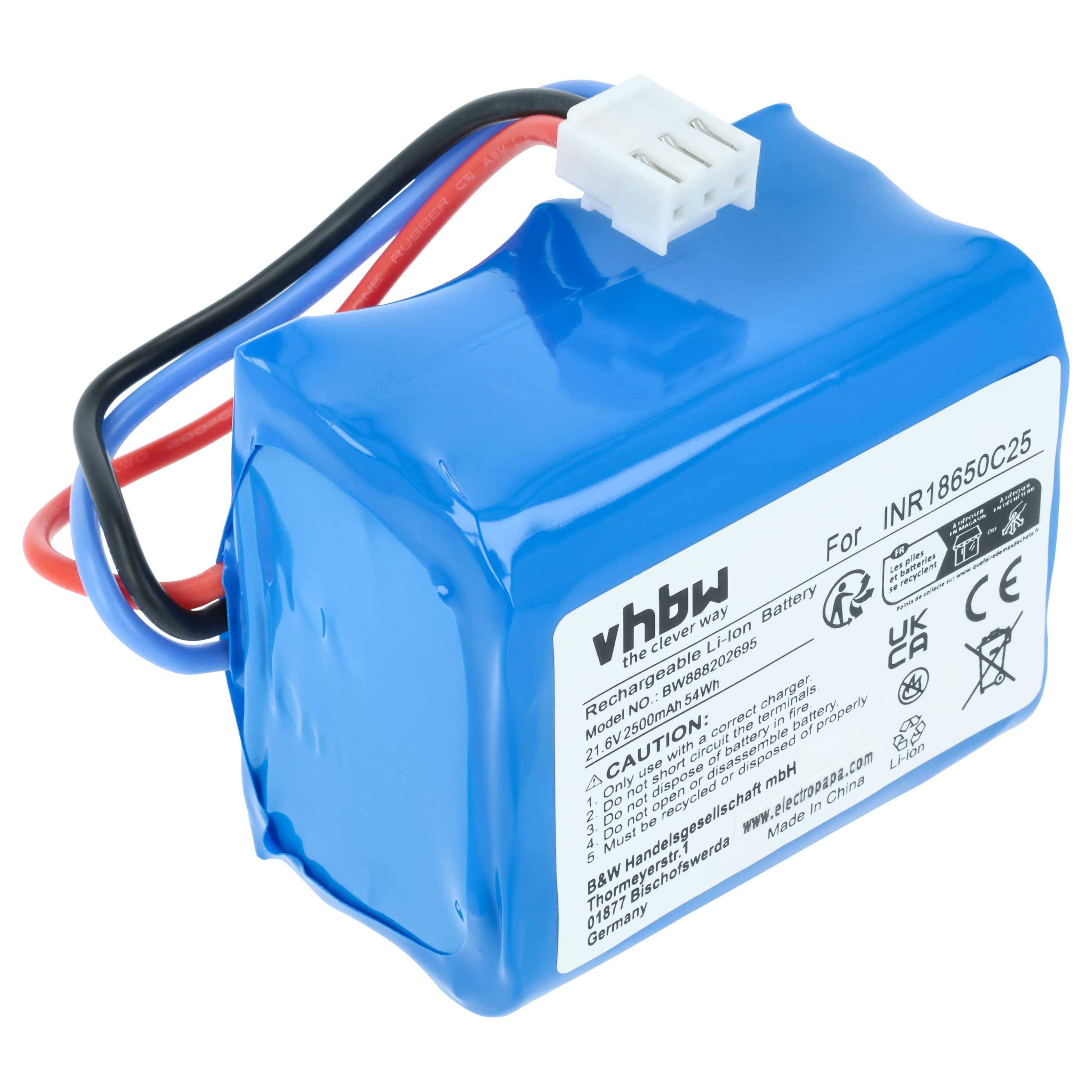 vhbw Akku kompatibel mit Philips SpeedPro FC6725 | FC6726/01, FC6725/01, FC6726 Staubsauger (2500 mAh, 21,6 V, Li-Ion)-0