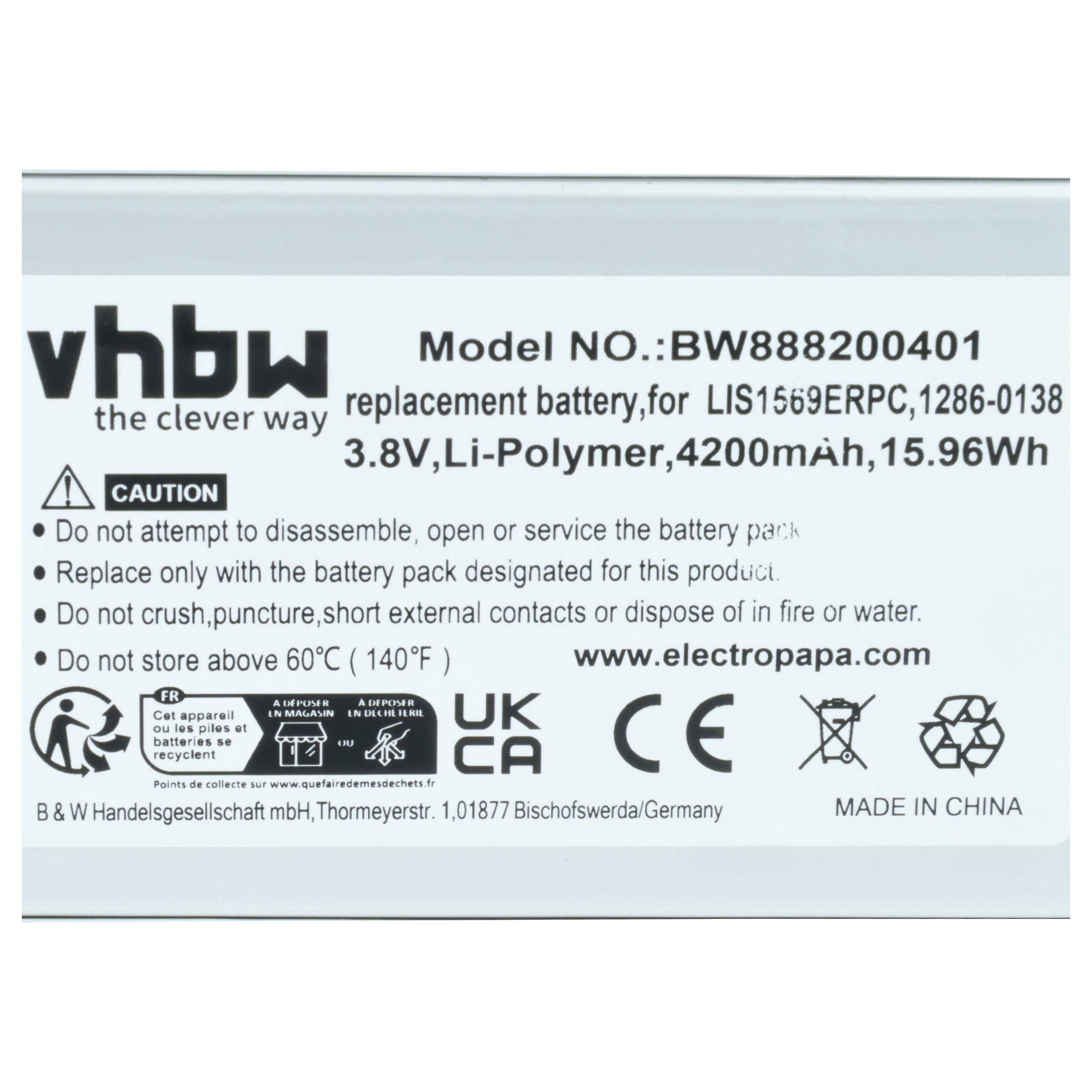 vhbw Akku kompatibel mit Sony Xperia Z3 | Z3 Compact, SOT22, SGP621, SGP641, SGP611, SGP612/W Handy Smartphone Telefon-3