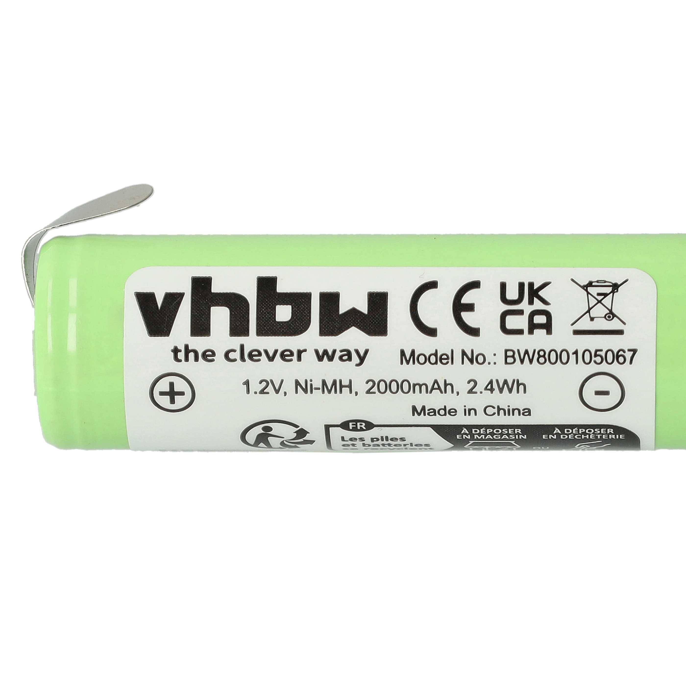 vhbw Akku kompatibel mit Philips Norelco 5605X | 5625X, 5810XL, 5811XL, 5812XL Rasierer Haarschneider (2000mAh, 1,2V-4