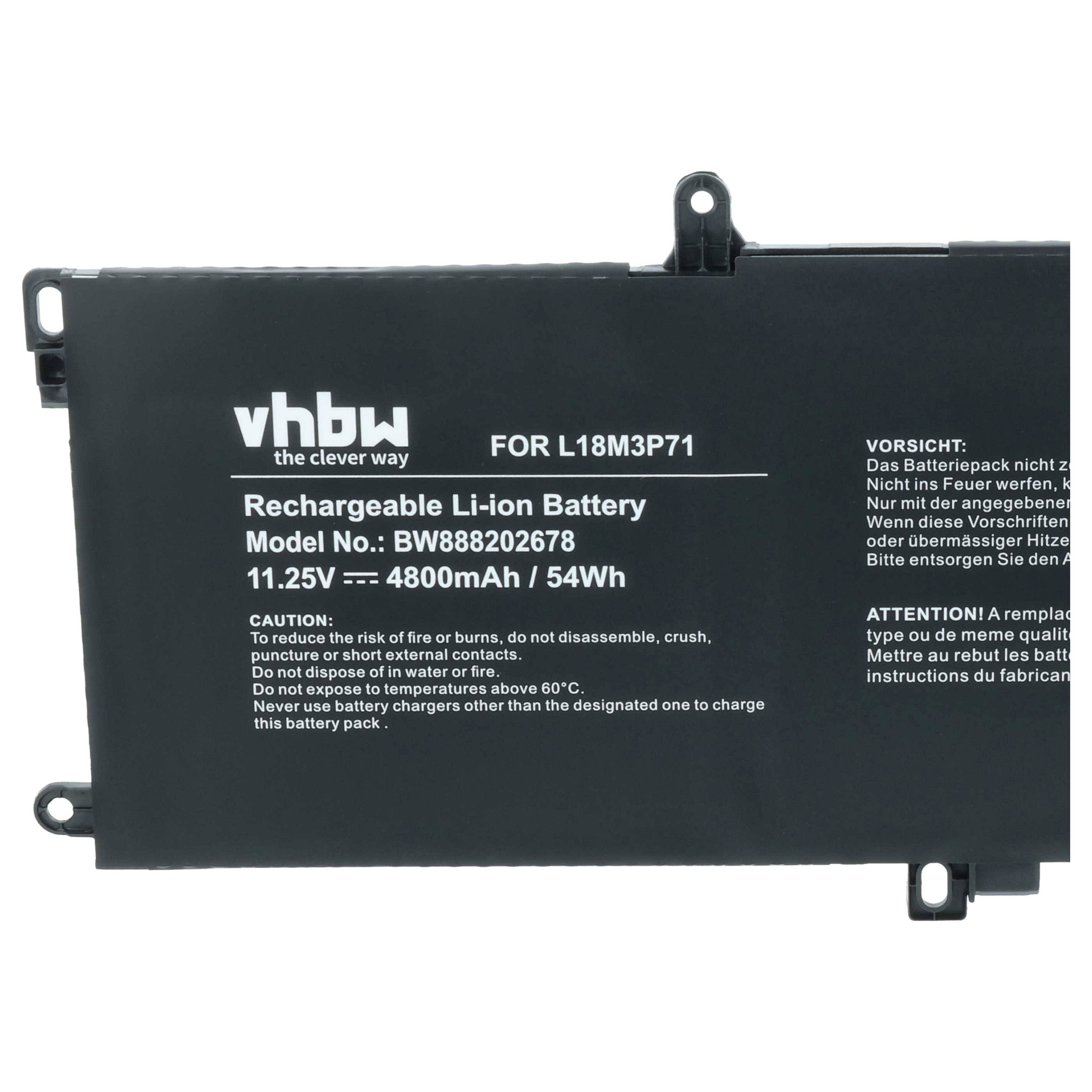 vhbw Akku kompatibel mit Lenovo ThinkPad T14 Gen 1 20S0 | T14 Gen 1 20S2, T14 Gen 1 20S1 Notebook (4800 mAh, 11,25 V-3