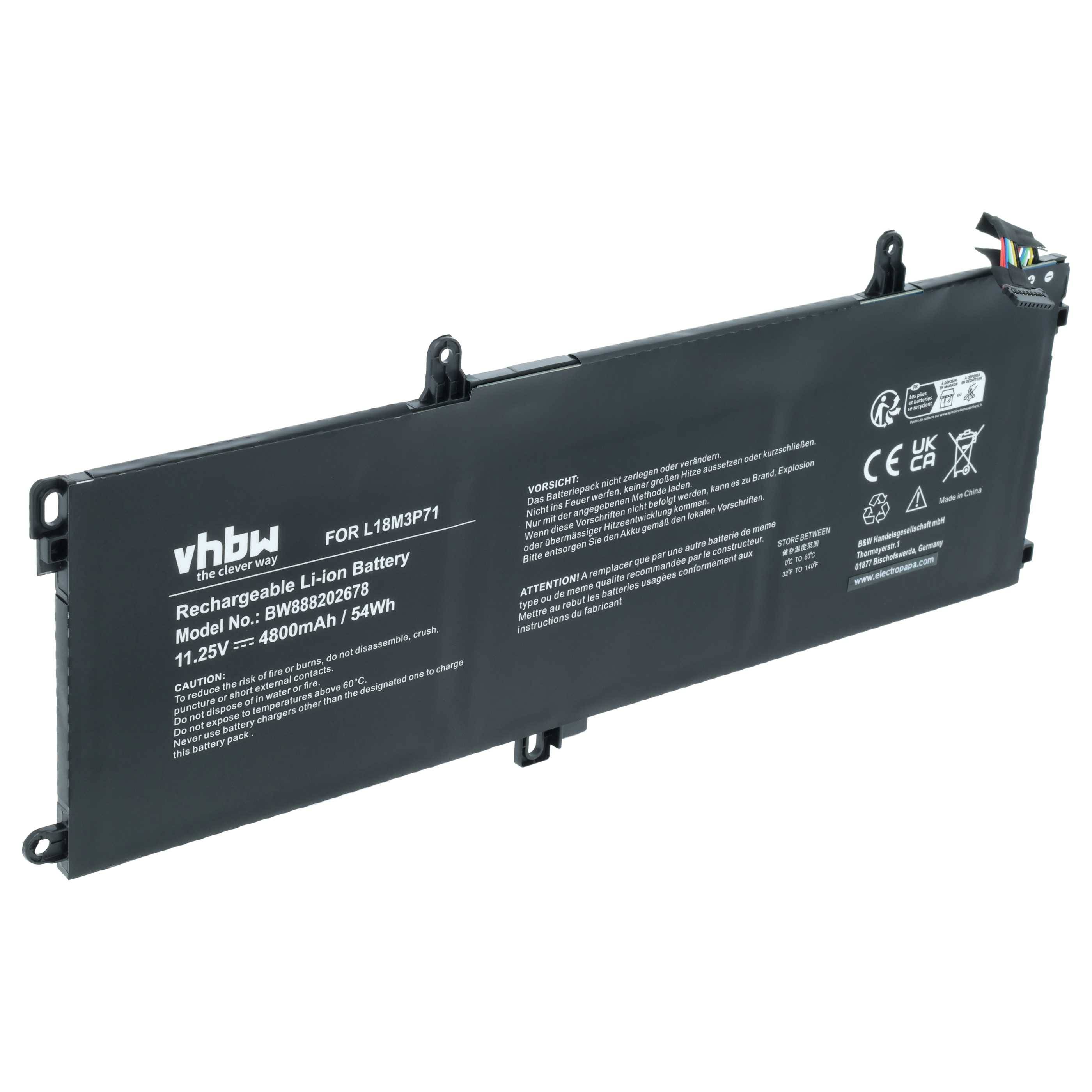 vhbw Akku kompatibel mit Lenovo ThinkPad T14 Gen 1 20S0 | T14 Gen 1 20S2, T14 Gen 1 20S1 Notebook (4800 mAh, 11,25 V-0