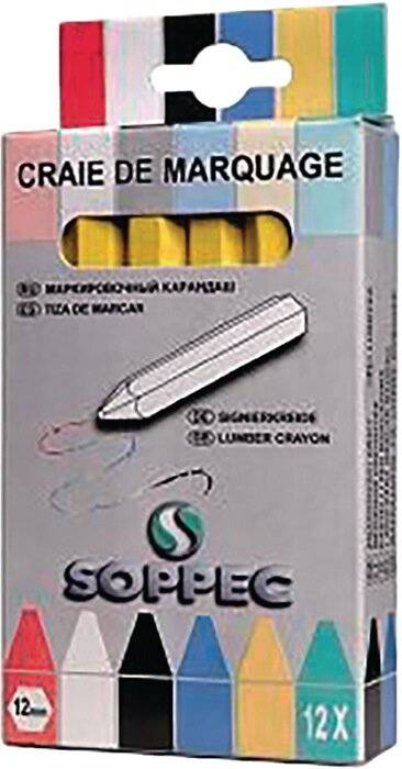Markierkreide gelb unpapiert 12 St./Schachtel SOPPEC-0
