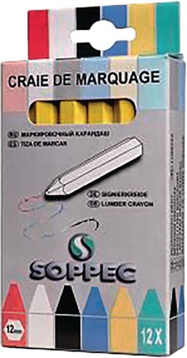 Markierkreide gelb unpapiert 12 St./Schachtel SOPPEC