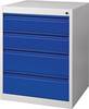 Schubladenschrank BK 600 H800xB600xT600mm grau/blau 4 Schubl.Einfachauszug