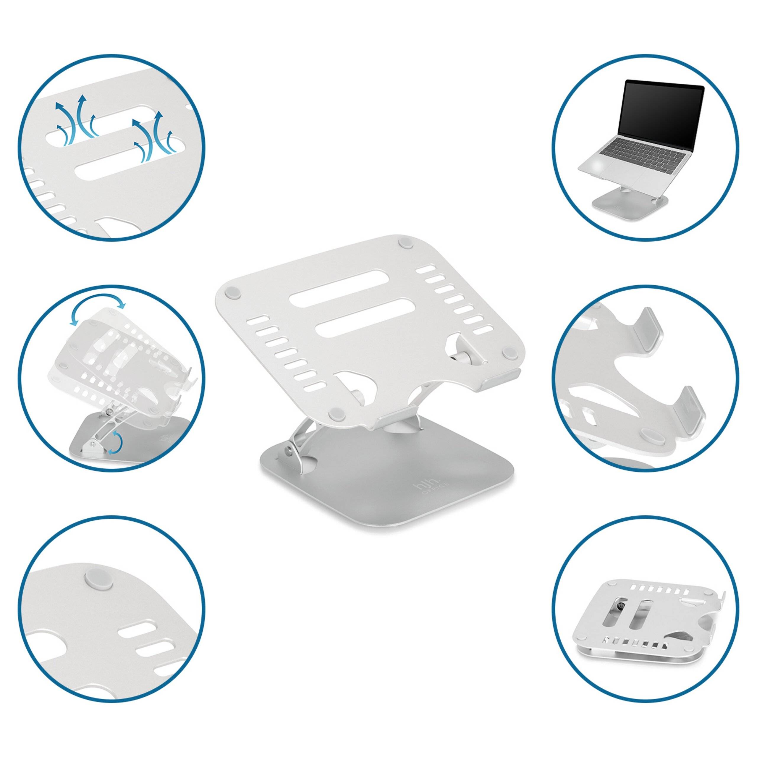 Laptophalterung Laptopständer LAPTOP STAND Aluminium silber hjh OFFICE-3