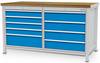 Kastenwerkbank Breite 1500 mm, R24-24, 9 x Schublade