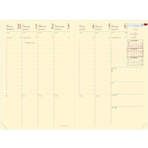 Buchkalender Minister Prestige 16x24cm Silk bordeaux 2027-1