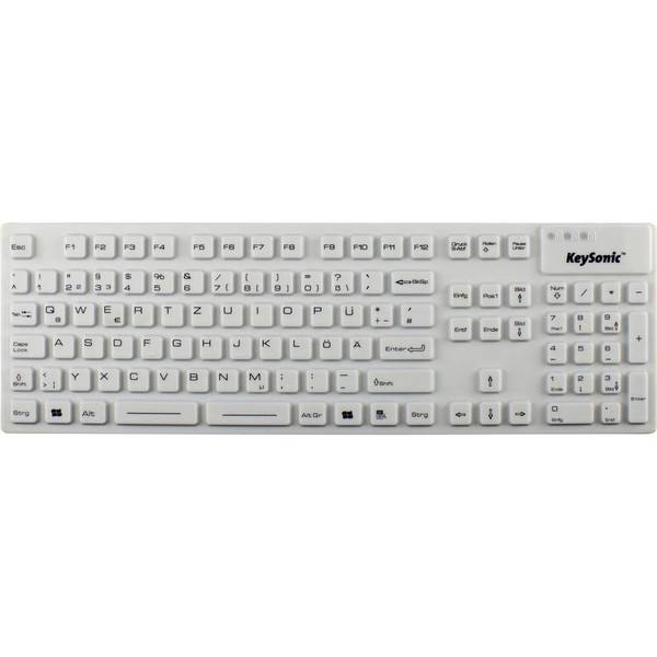 KSK-8030 IN (DE) Industrietastatur, USB, wasserdicht IP 68, weiss