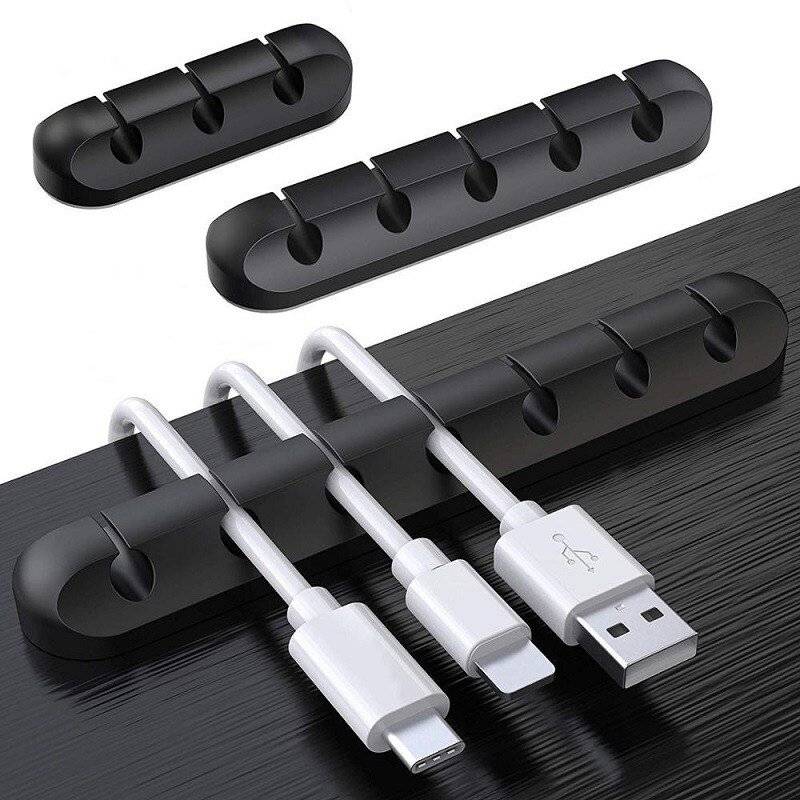 Kabelclips Kabelhalter Kable Management Schreibtisch Auto TV PC Laptop Home Office 3er Set schwarz-1