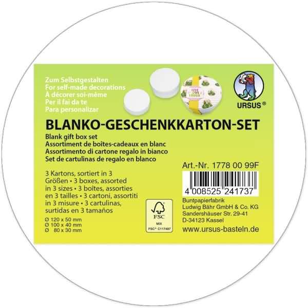 Geschenkkarton-Set blanko VE=3 Stück Rund-1