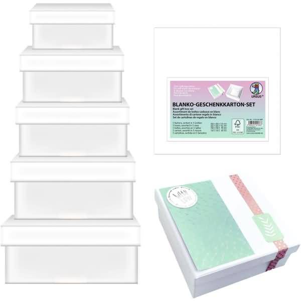 Geschenkkarton-Set blanko VE=5 Stück Quadratisch