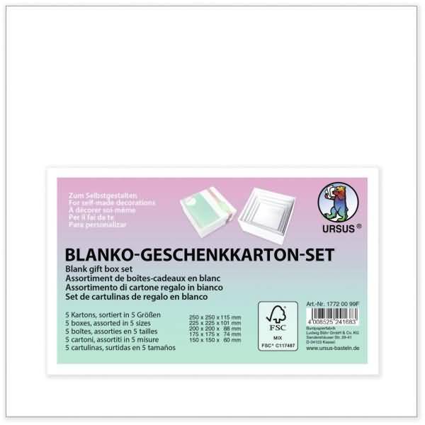 Geschenkkarton-Set blanko VE=5 Stück Quadratisch-1
