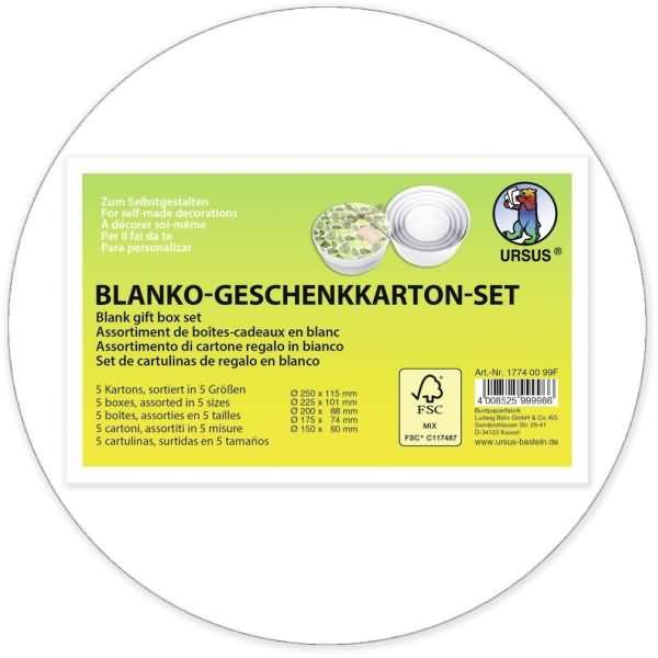 Geschenkkarton-Set blanko VE=5 Stück Rund-1