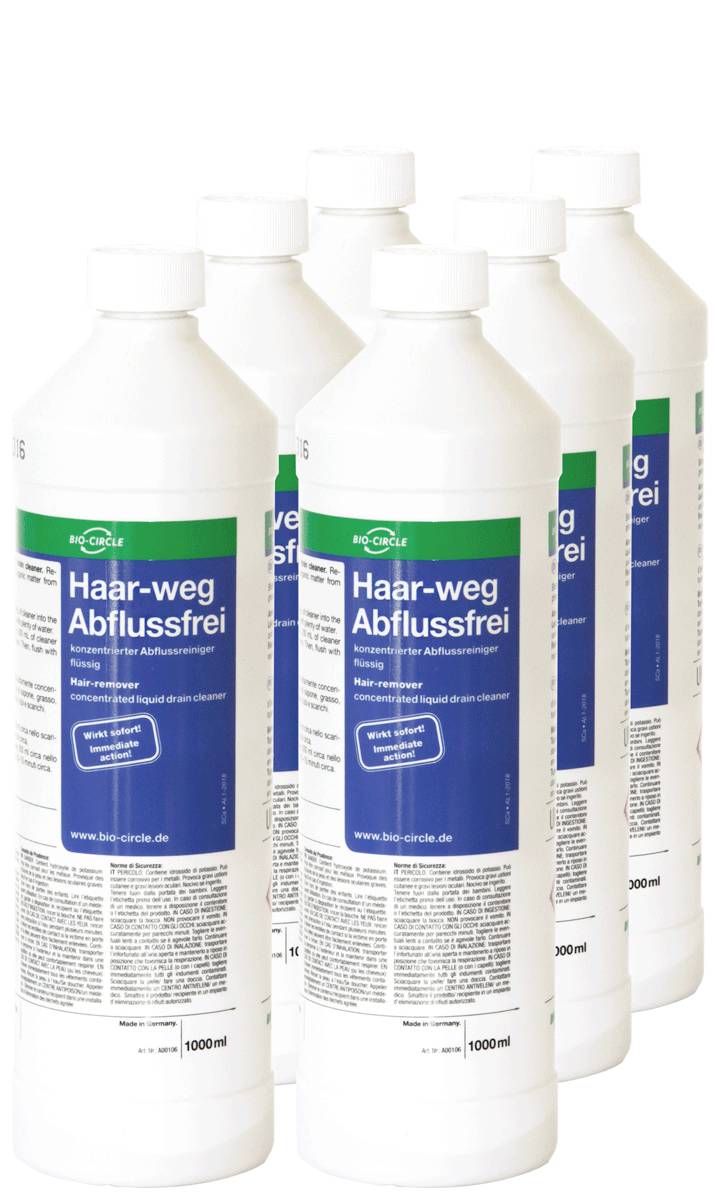 Haar weg - Abflussfrei, 6x 1000 ml Kunststoffflasche-0