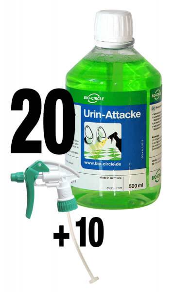 Urin-Attacke, 20x 500 ml Handsprayflasche + 10 Sprühköpfe-0