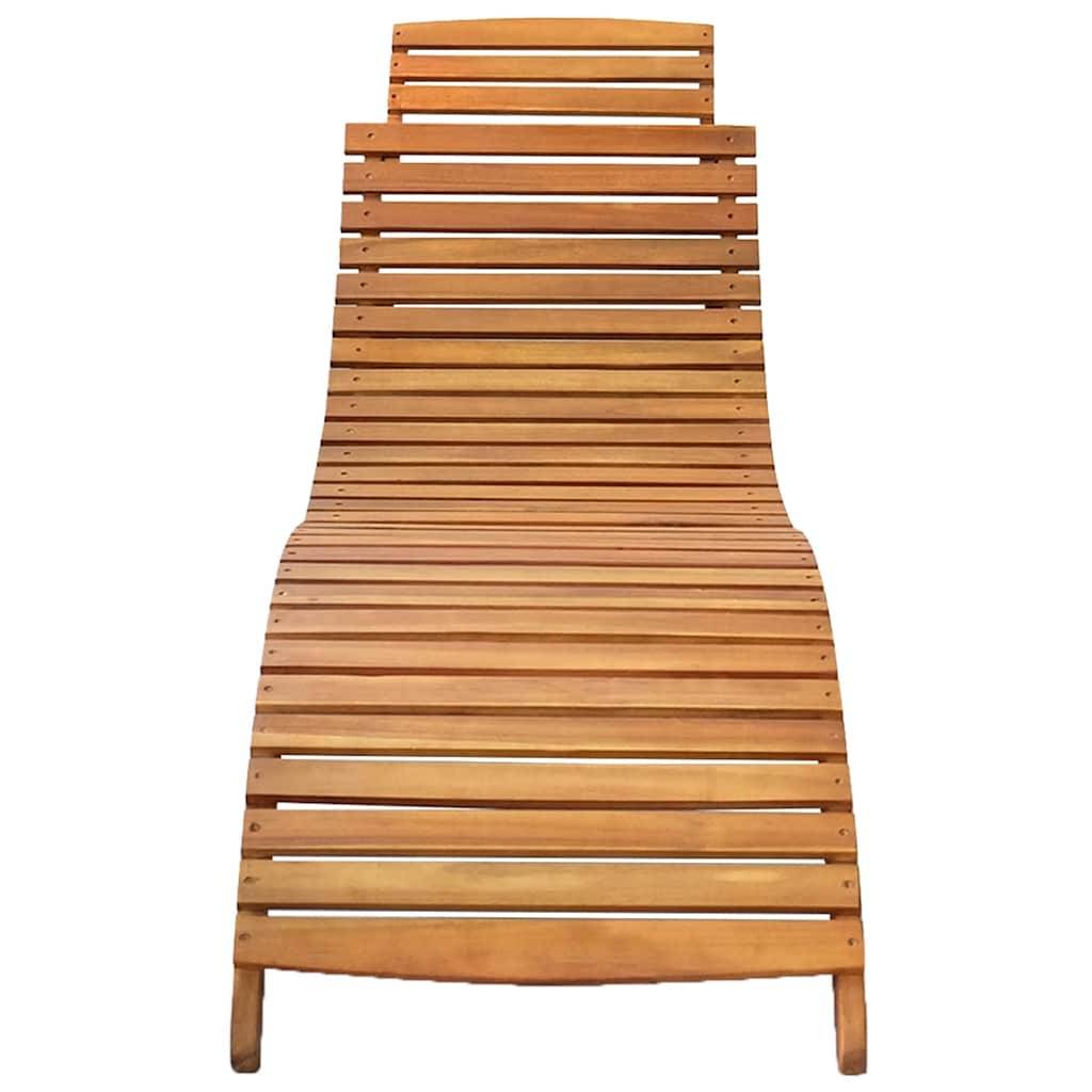 vidaXL Sonnenliegen 2 Stk. mit Auflagen Massivholz Akazie-2