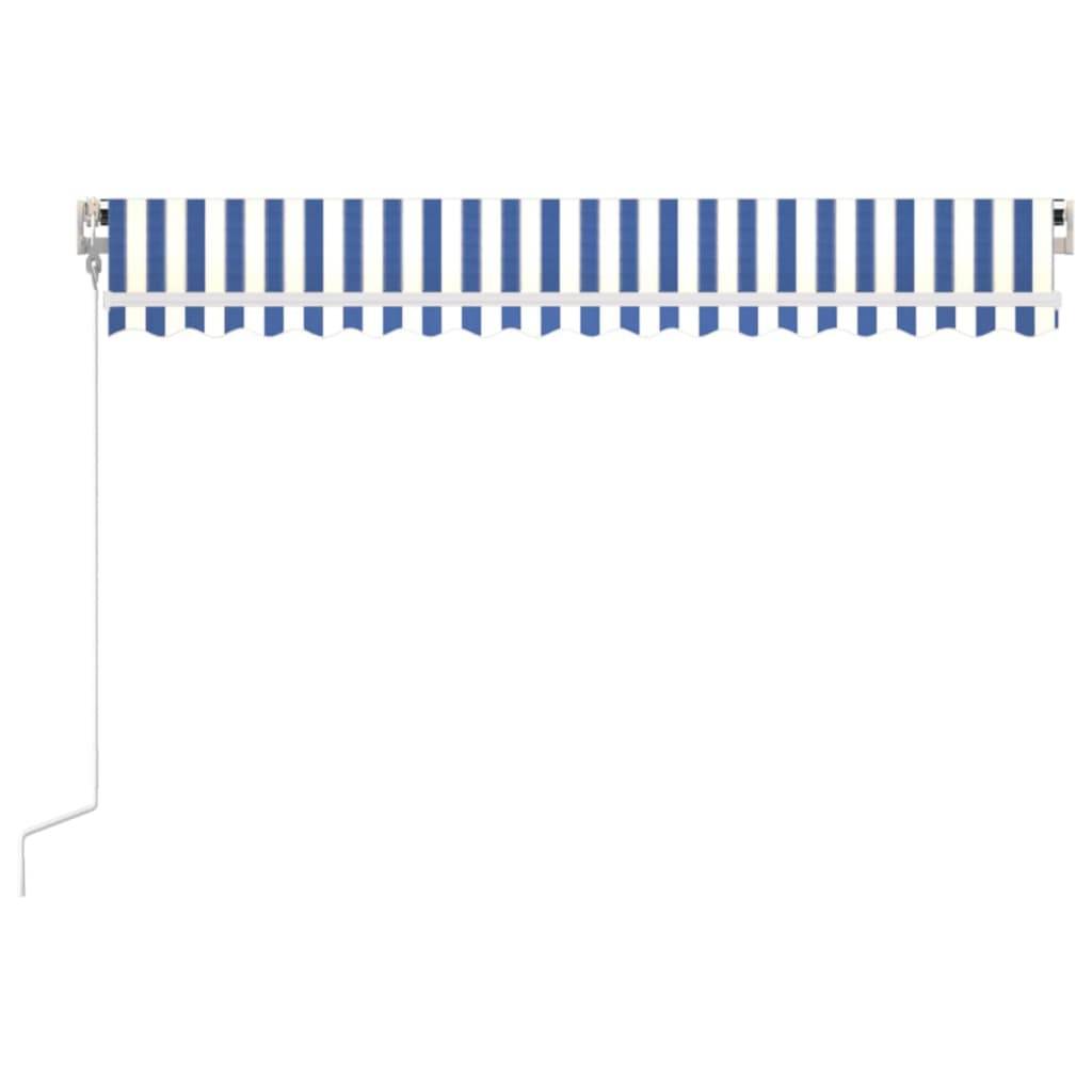 vidaXL Markise Automatisch Einziehbar 400x350 cm Blau und Weiß-2