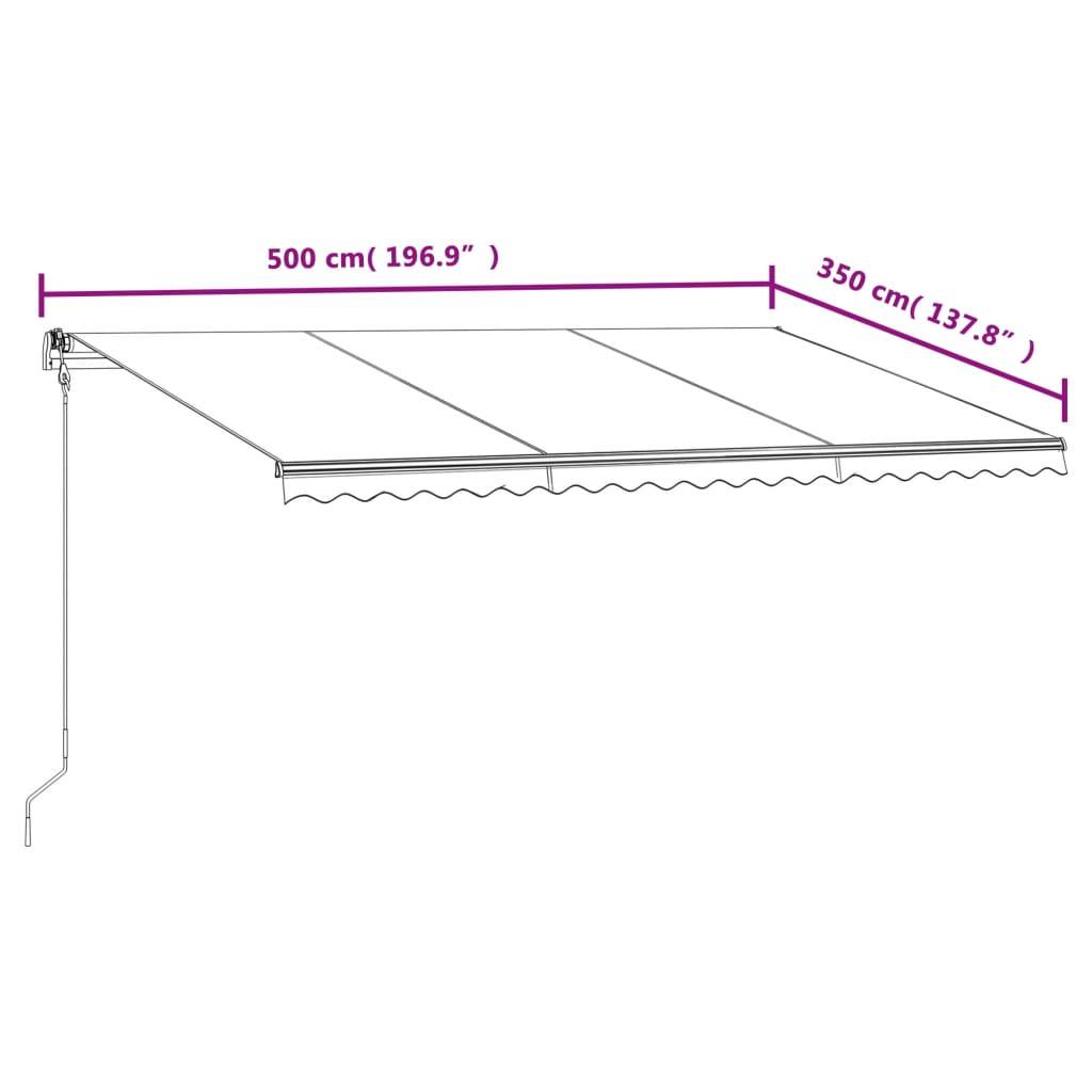 vidaXL Markise Automatisch Einziehbar 500x350 cm Anthrazit-4