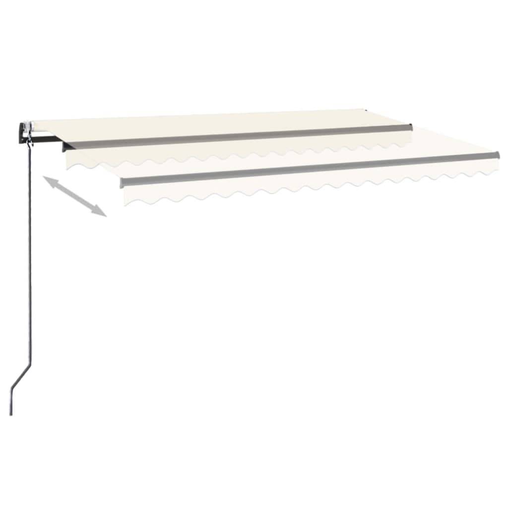 vidaXL Automatische Markise mit LED & Windsensor 450x300 cm Creme-2