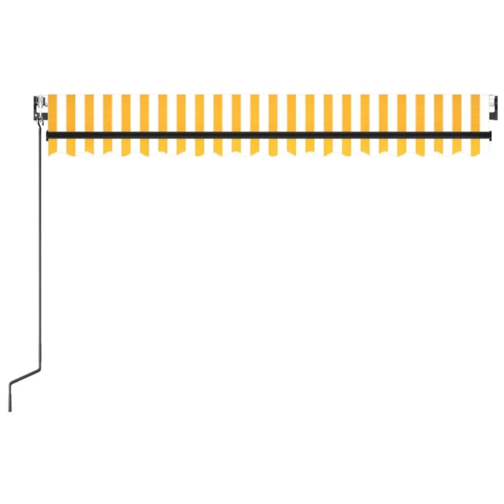 vidaXL Automatische Markise mit LED & Windsensor 450x300 cm Gelb/Weiß-2