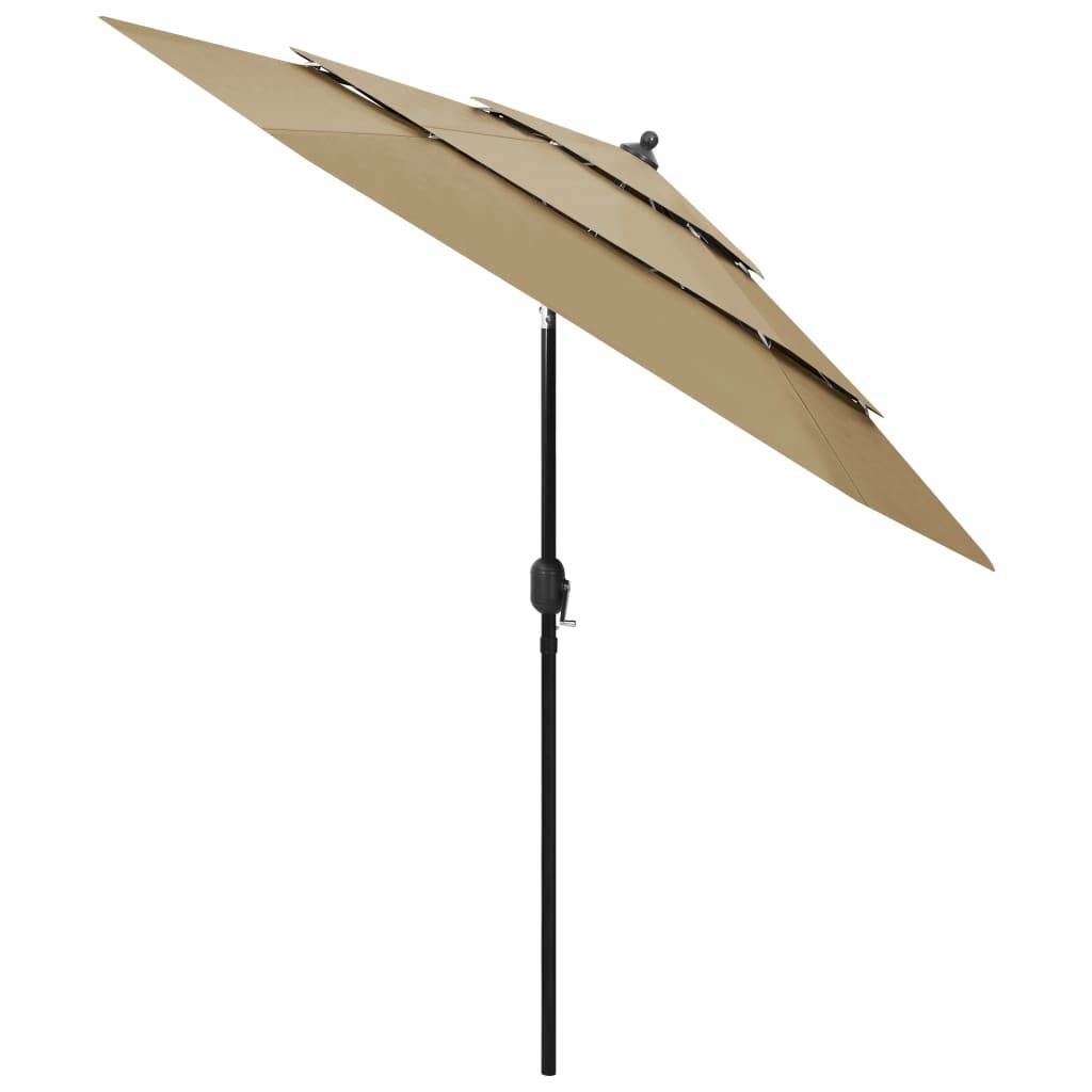 vidaXL Sonnenschirm mit Aluminium-Mast 3-lagig Taupe 2,5 m-1