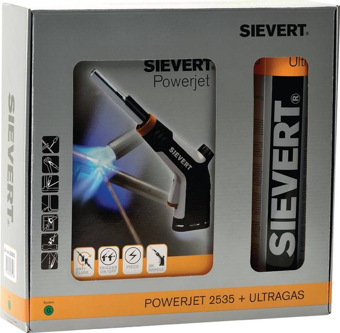 Lötlampe Powerjet 2535 m.Schraubkartusche 230 g/h 2,9 kW SIEVERT-0