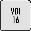 Räumwerkzeughalter D.40mm Schaft-D.16mm VDI16 z.Räumstempel-D.8mm EWS-1