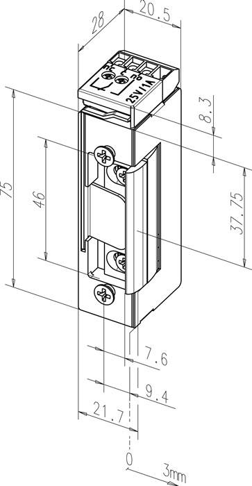 Elektrotüröffner 17 RR 12 V DC 100%ED Rmk.DIN L/R m.FaFix ASSA ABLOY-3