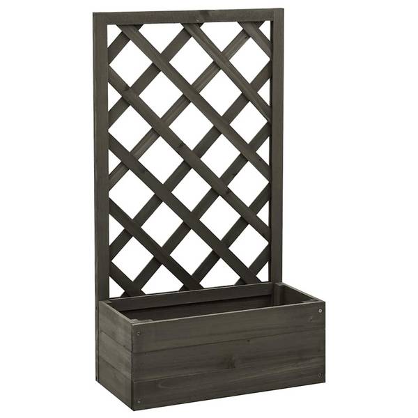 vidaXL Garten-Spalier mit Blumenkasten Grau 50x25x90 cm Tannenholz
