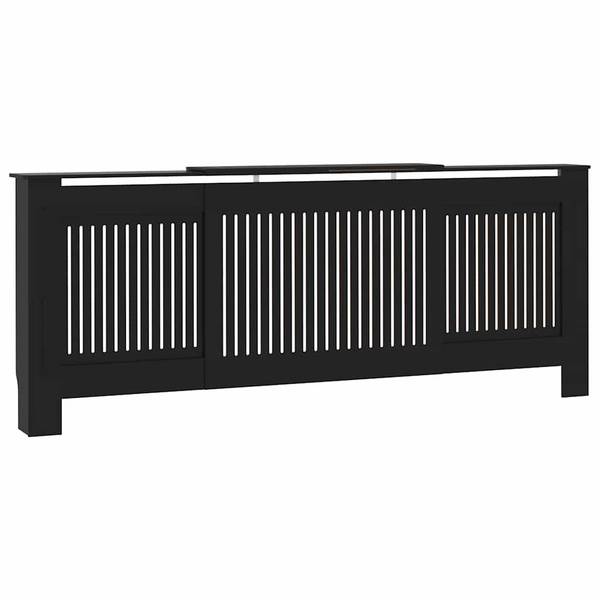 vidaXL Holzwerkstoff Heizkörperverkleidung Schwarz 205 cm