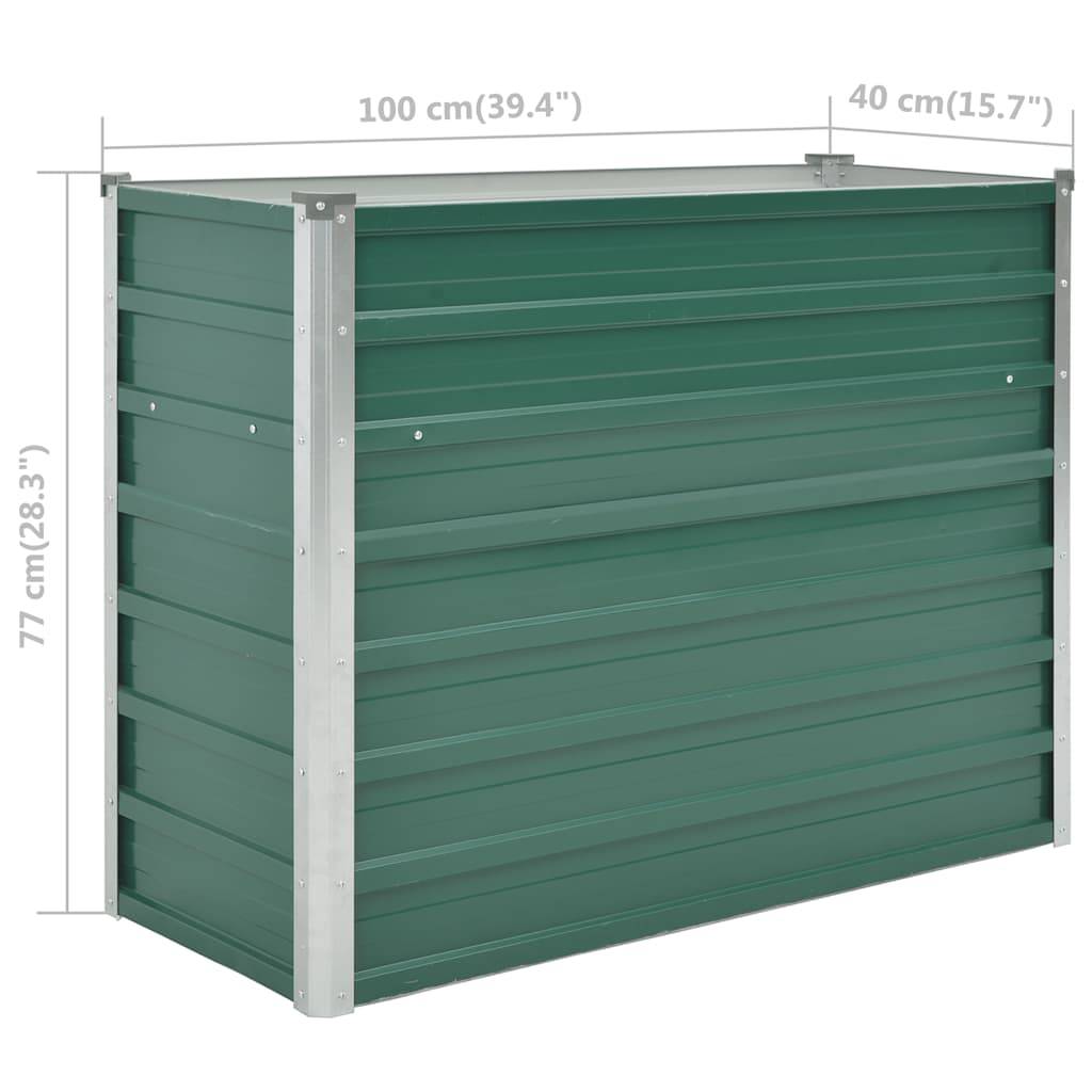 vidaXL Garten-Hochbeet Verzinkter Stahl 100x40x77 cm Grün-2