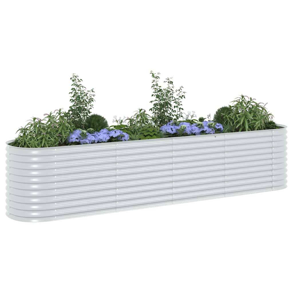 vidaXL Garten-Hochbeet 400 x 80 x 81 cm Verzinkter Stahl Silbern-3