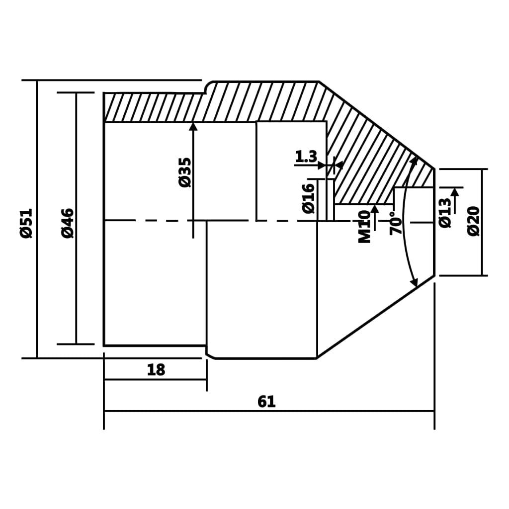 vidaXL Zentrierspitze MT2 20 bis 51 mm-4